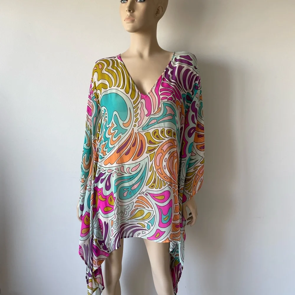 Matthew Williamson for H&M Vintage Beach Tunic Cover Up silk size s